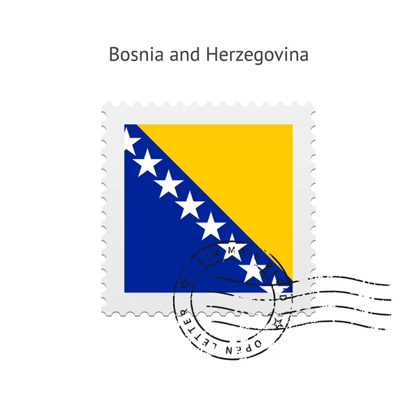 Bósnia e Herzegovina Bandeira Carimbo postal . —  Vetores de Stock