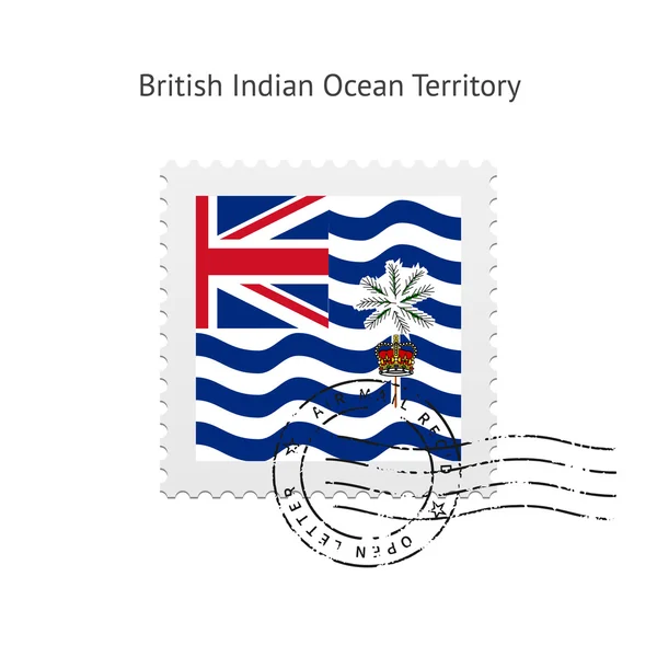 Timbre-poste du drapeau du territoire britannique de l'océan Indien . — Image vectorielle