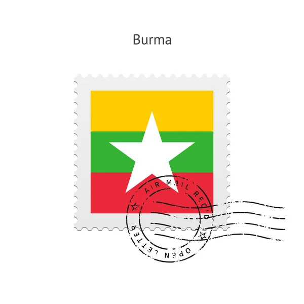Burma Flag Postage Stamp. — Stock Vector
