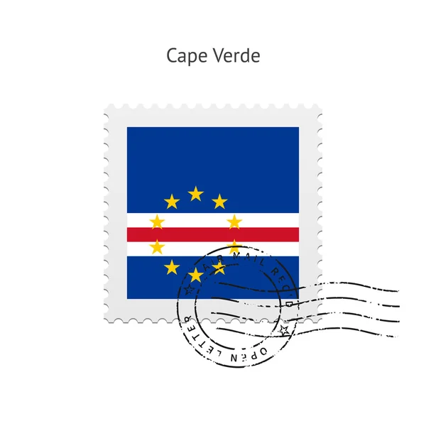 Cape Verde Flagge Briefmarke. — Stockvektor