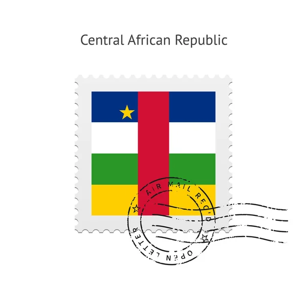 Bandeira da República Centro-Africana Carimbo postal . — Vetor de Stock