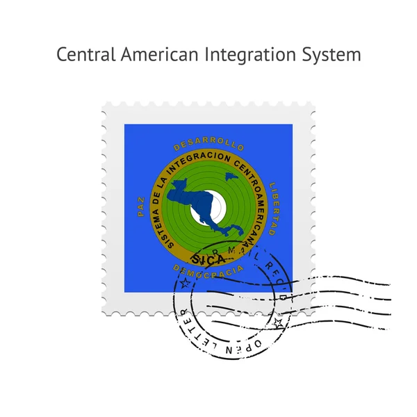 Flaga znaczku systemu integracji Ameryki Środkowej. — Wektor stockowy