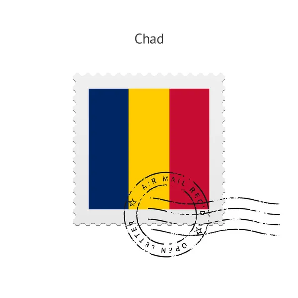 Tsjaad vlag postzegel. — Stockvector