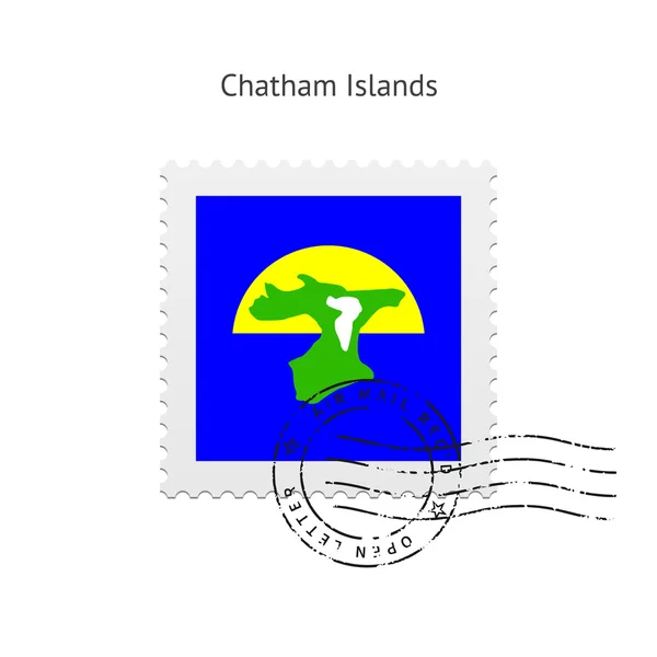 Chatham Islands Bandera Sello de franqueo . — Vector de stock