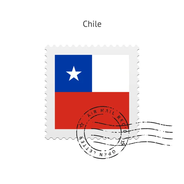 Bandera de Chile Sello postal . — Archivo Imágenes Vectoriales