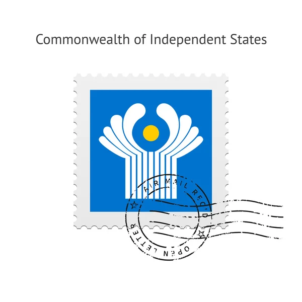 Commonwealth of Independent States Sello de bandera postal . — Archivo Imágenes Vectoriales