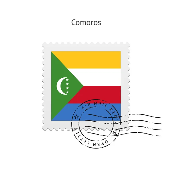 Bandeira das Comores Carimbo postal . — Vetor de Stock