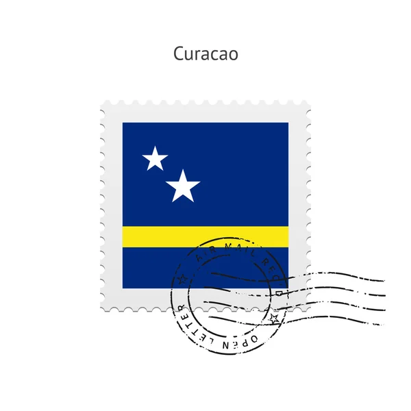 Curacao flagga frimärke. — Stock vektor