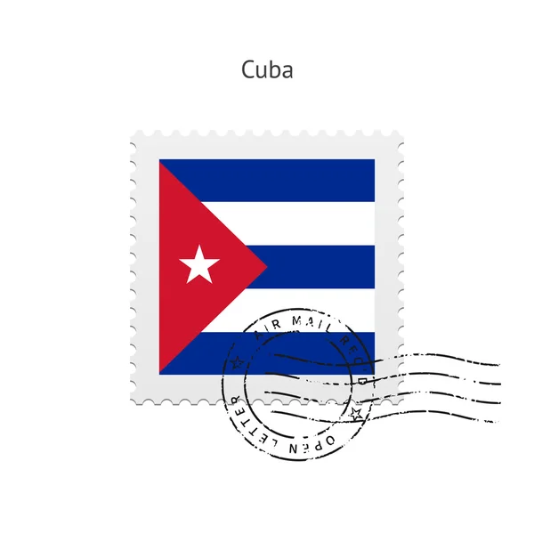 Bandeira de Cuba Carimbo postal . — Vetor de Stock