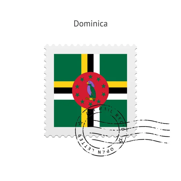 Dominica Bandeira Carimbo postal . — Vetor de Stock