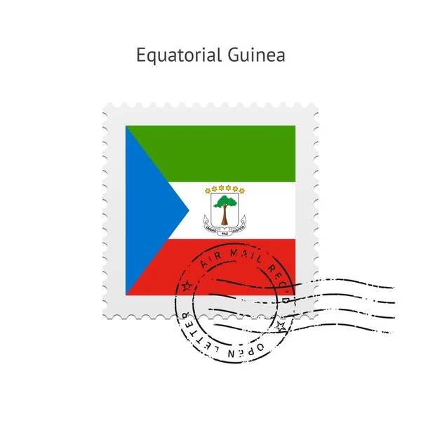 Ekvator Ginesi bayrak posta pulu. — Stok Vektör