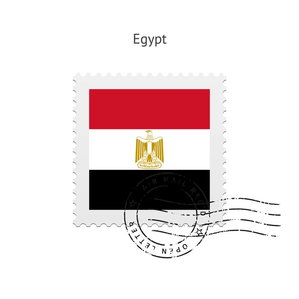 Briefmarke unter ägyptischer Flagge. — Stockvektor