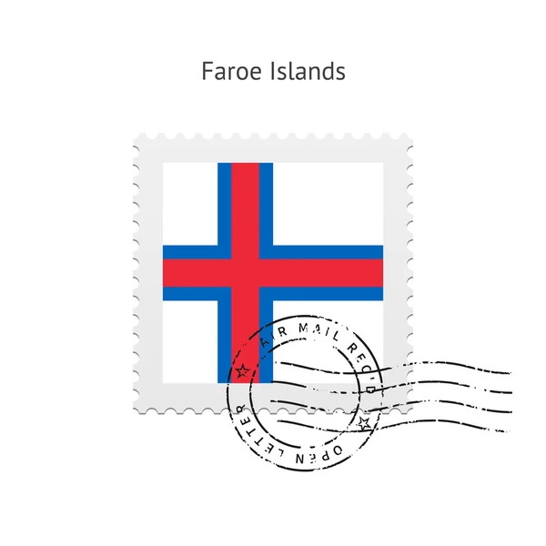 Faerské ostrovy příznak poštovní známka. — Stockový vektor