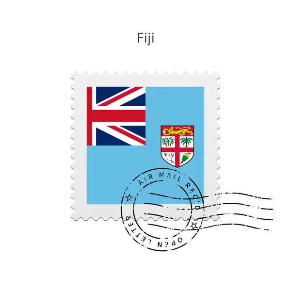 Fiji Bandera Sello de franqueo . — Vector de stock