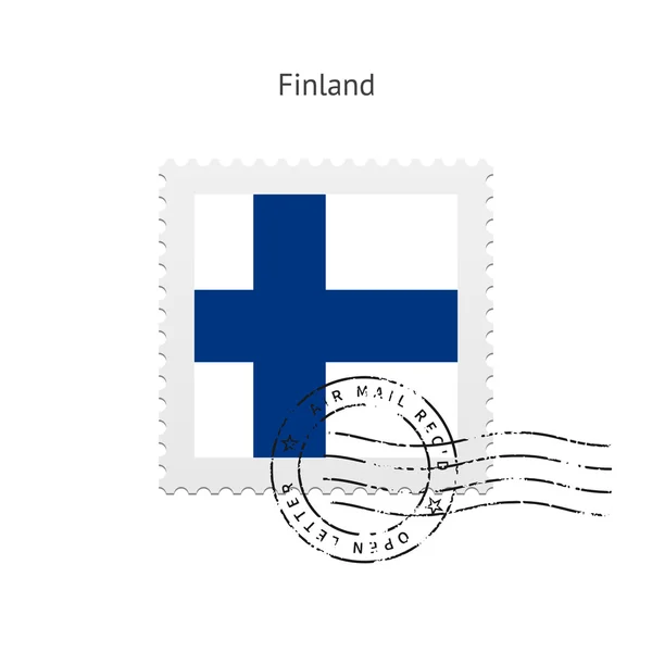 Finland vlag postzegel. — Stockvector