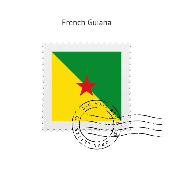 Französische Guayana-Flagge Briefmarke. — Stockvektor