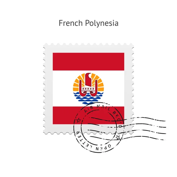 Französisch Polynesien Flagge Briefmarke. — Stockvektor