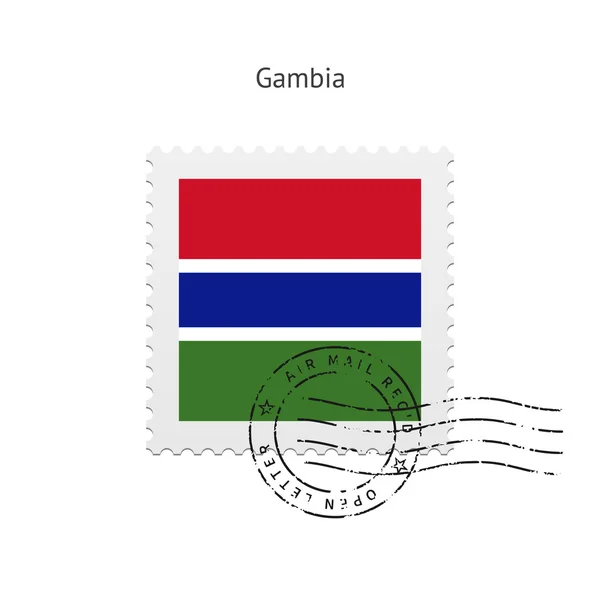 Gambia-Flagge Briefmarke. — Stockvektor