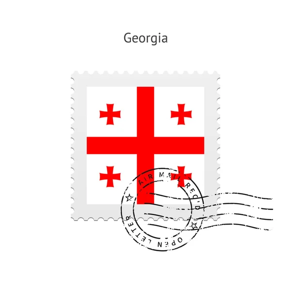 Georgia Bandera Sello de franqueo . — Vector de stock