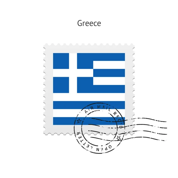 Greece Flag Postage Stamp. — Stock Vector