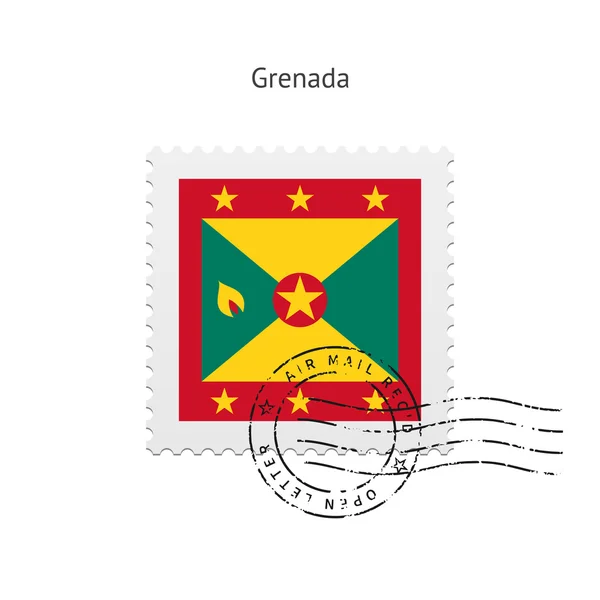 Bandiera Grenada Francobollo . — Vettoriale Stock