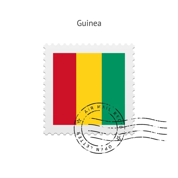 Bandiera della Guinea Francobollo . — Vettoriale Stock