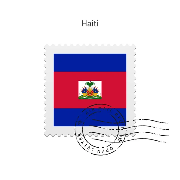 Briefmarke mit haitianischer Flagge. — Stockvektor
