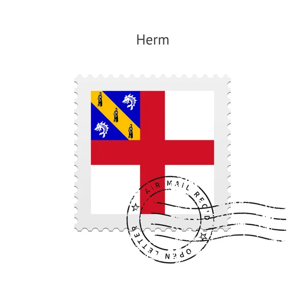 Herm Flag Postage Stamp. — Stock Vector