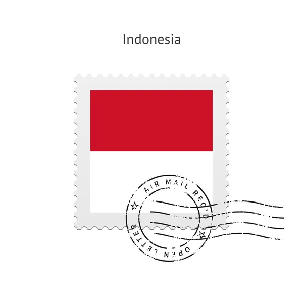 Indonesien flagga frimärke. — Stock vektor