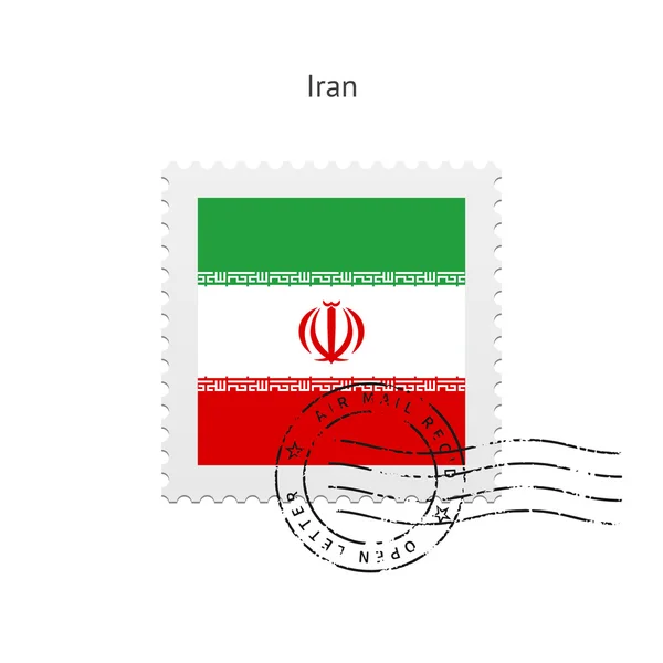 Iran Flag Postage Stamp. — Stock Vector