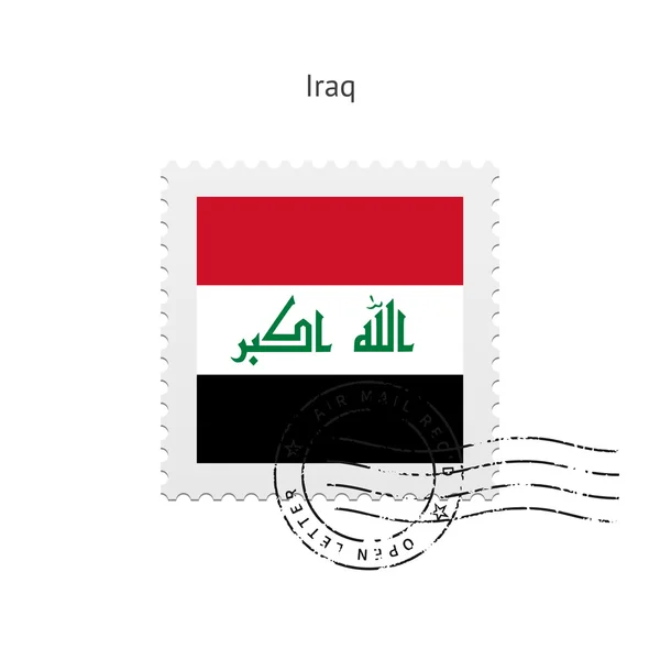 Irak vlag postzegel. — Stockvector