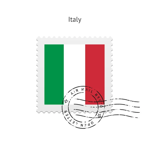 Itálie vlajky poštovní známka. — Stockový vektor
