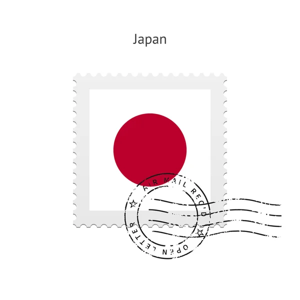 Japan Flag Postage Stamp. — Stock Vector