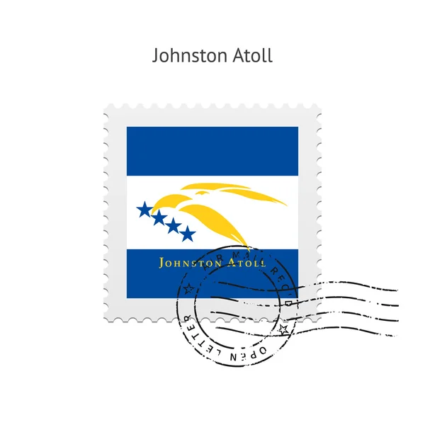 Johnston-atol vlag postzegel. — Stockvector