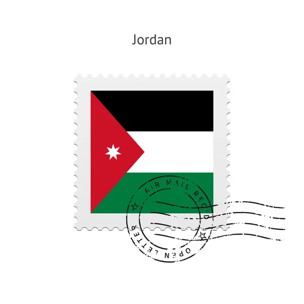 Jordánsko příznak poštovní známka. — Stockový vektor