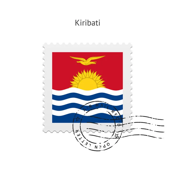 Timbro postale con bandiera Kiribati . — Vettoriale Stock