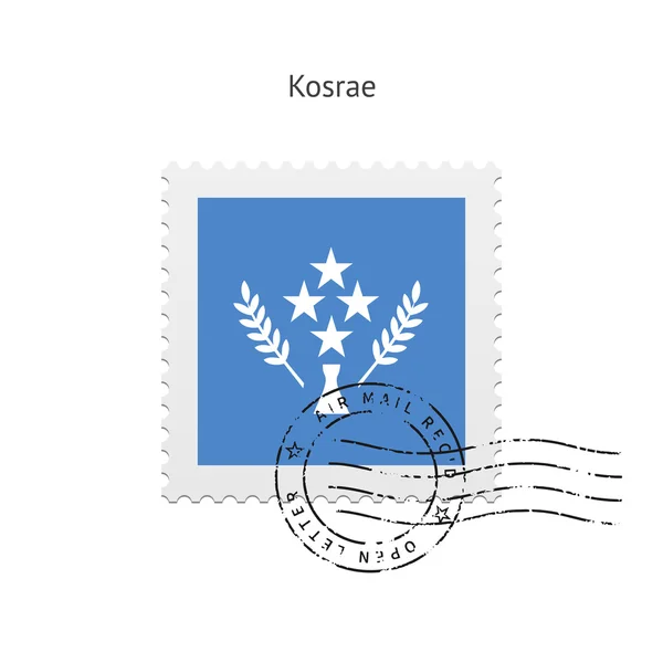 Timbro postale della bandiera di Kosrae . — Vettoriale Stock