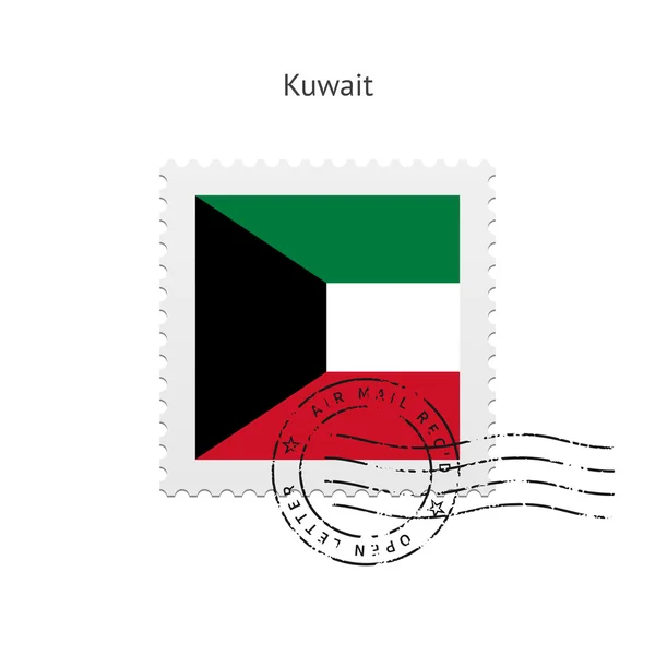 Kuwait Flag Postage Stamp. — Stock Vector