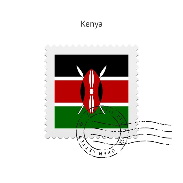 Kenia Flagge Briefmarke. — Stockvektor