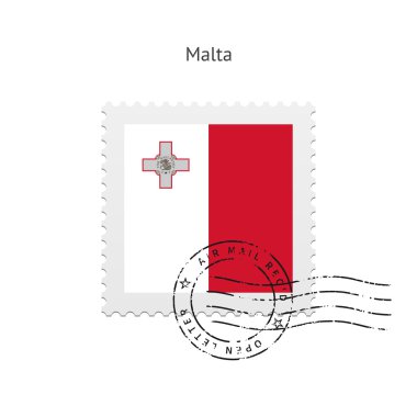 Malta bayrağı posta pulu.