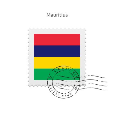 Mauritius bayrak posta pulu.