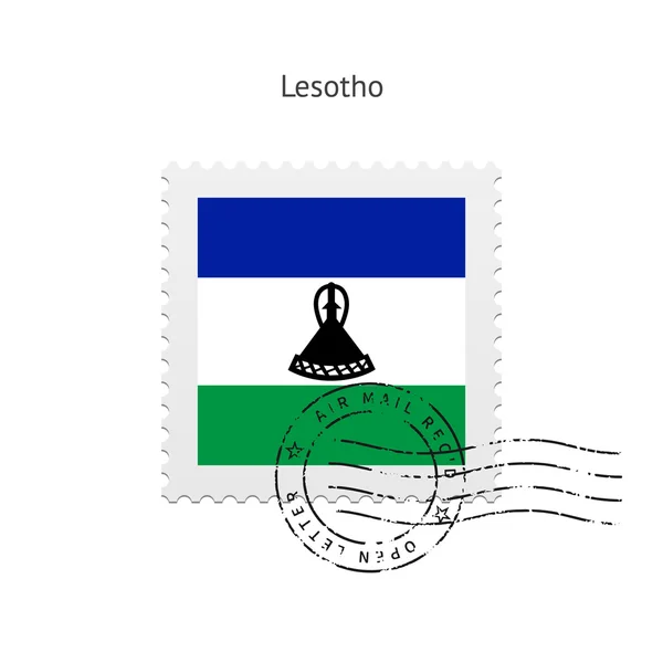 Lesotho Flag Postage Stamp. — Stock Vector