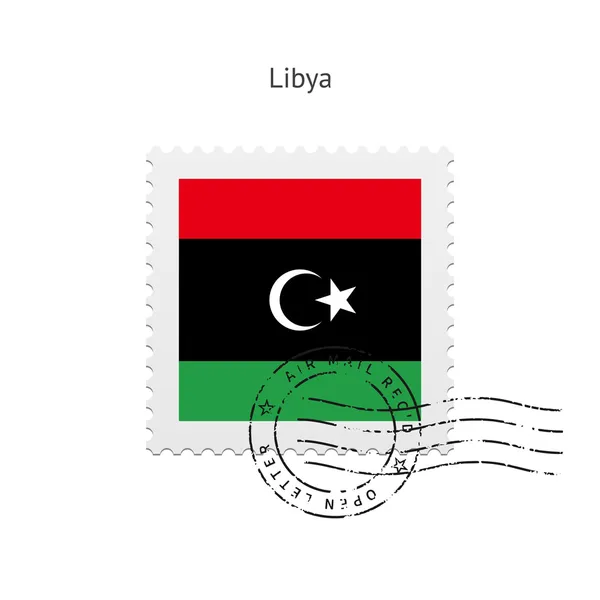 Francobollo di bandiera Libia. — Wektor stockowy