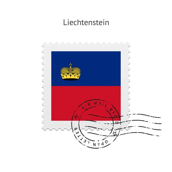 Liechtensteinische Flagge Briefmarke. — Stockvektor