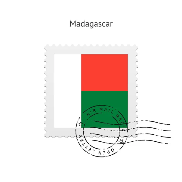 Madagaskar-Flagge Briefmarke. — Stockvektor