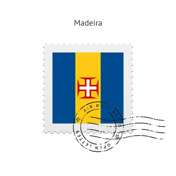 Madeiras flagga frimärke. — Stock vektor