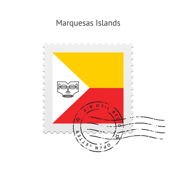 Marquesas Inseln Flagge Briefmarke. — Stockvektor