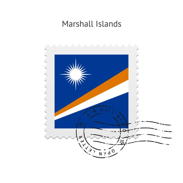 Marshall Isole Bandiera Francobollo . — Vettoriale Stock
