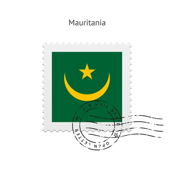 Mauritania Flag Postage Stamp. — Stock Vector