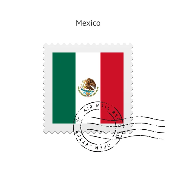 Mexico vlag postzegel. — Stockvector